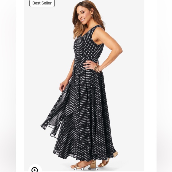 Georgette Flyaway Maxi Dress- 20W Navy - Picture 3 of 5